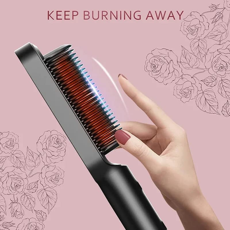Brosse à Lisser – Chauffage Rapide & Anti-Brûlure