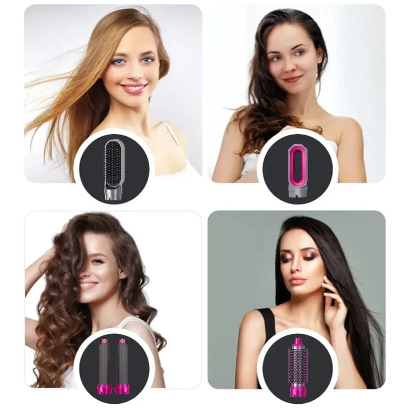 Styler cheveux 5-en-1 – Séchez, Bouclez, Lissez !
