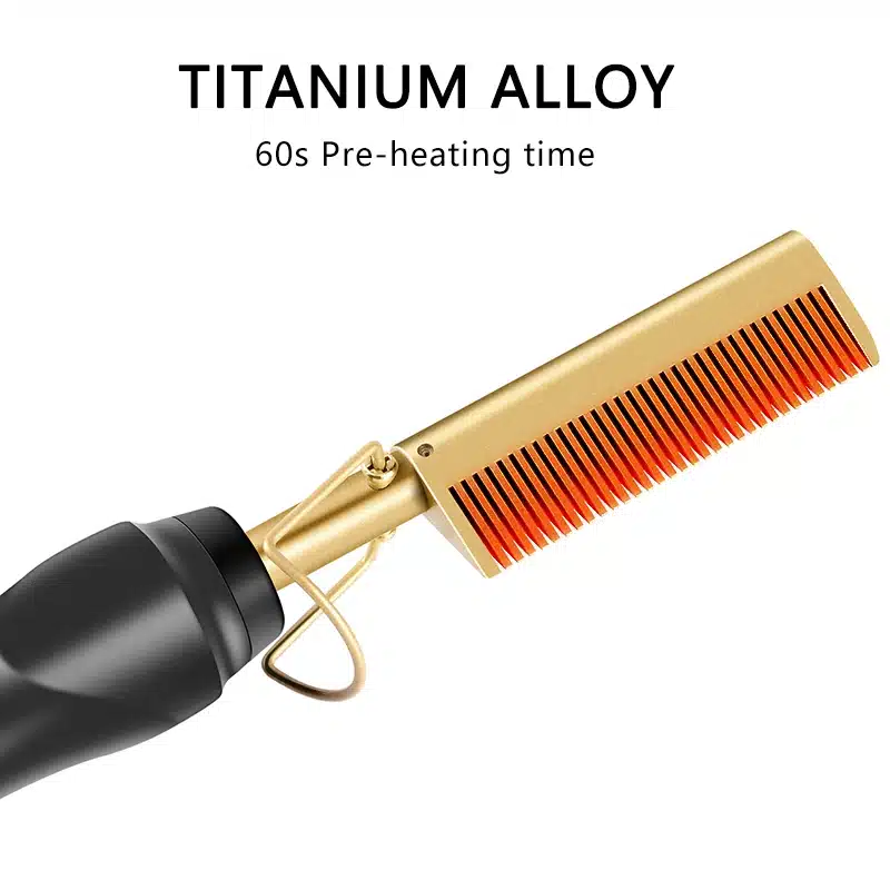 Brosse chauffante électrique pour cheveux doux et brillants