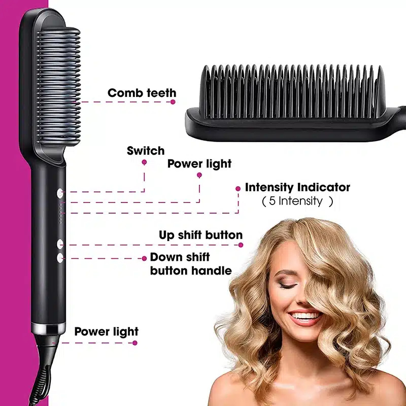 Peigne chauffant rapide pour lissage parfait