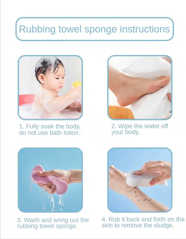 Éponge exfoliante adaptée aux enfants et adultes 02
